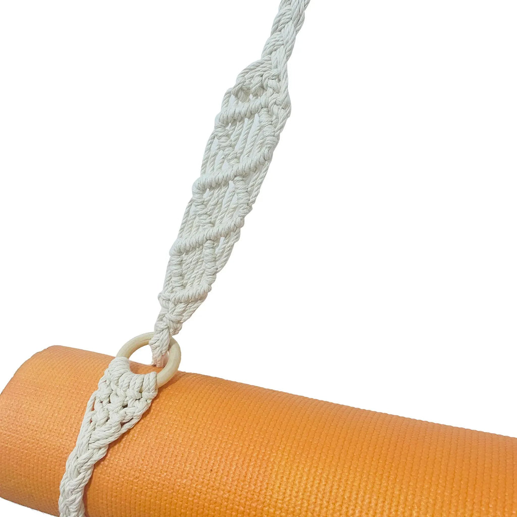 A79E-Yoga Mat Carry Strap Handmade Boho Crochet Macrame Adjustable Shoulder Strap for Yoga Mat Pilates Exercise Fitness