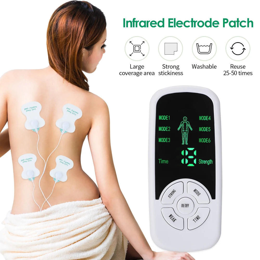 EMS Pulse Electric Muscle Stimulator Back Neck Body Massager TENS Acupuncture Meridian Physiotherapy Digital Massage Tools