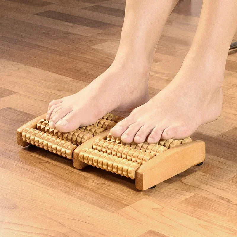 Wooden Foot Massage Roller Relieves Fatigue, Foot Pain and Plantar Fasciitis, Plantar Muscle Relaxation Tool, Releases Lymph