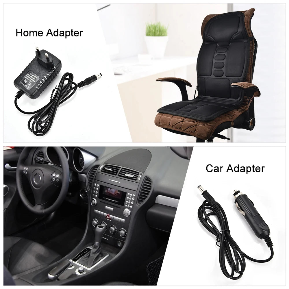 Massager Chair Pad Electric Heating Vibrating Cervical Neck Back Body Cushion Massager for Car Home Lumbar Mattress