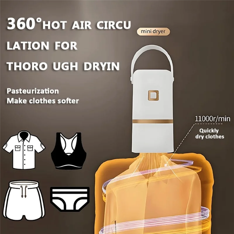 Easy-To-Use Mini Clothes Dryer With UK Plug - Portable Utility For Underwear And Lightweight Garments-Best Selling