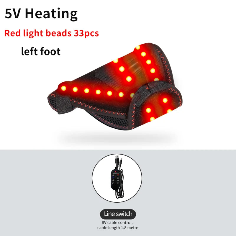 Electric Heated Foot Wrap - Dorsal Foot Massager Heated Pad - 3-Level Heat & Timer - Muscle Relax Joint Comfort Elderly Care