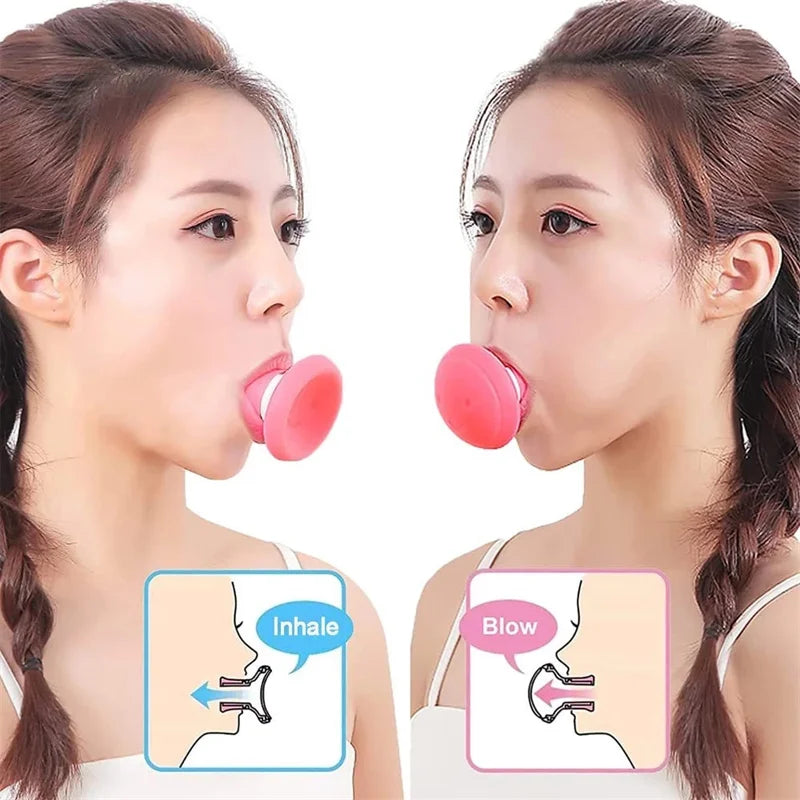 Fast Thin Face Silicone Gel Mouth Jaw Exerciser Slimming Face Lift Tool Chin V-Shape Face Lifting Anti-Wrinkle Removal Blow Breath