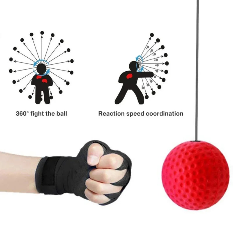 Muay Thai Boxing Speed Ball with Headband for Sanda Boxing Fighting Fast Speed Reaction Time Training Boxing Reflex Trainer