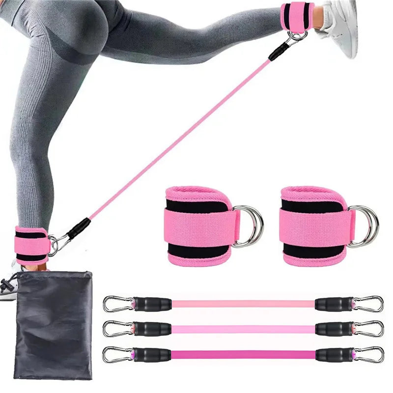 Resistance Band Set Workout Exercise Equipment Ankle Straps Fitness Yoga Elastic Fitness Bands for Home Gym Men and Women Sports