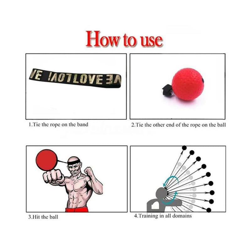 Muay Thai Boxing Speed Ball with Headband for Sanda Boxing Fighting Fast Speed Reaction Time Training Boxing Reflex Trainer