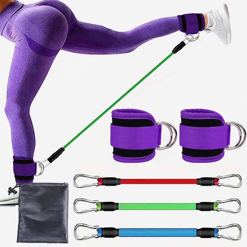 Resistance Band Set Workout Exercise Equipment Ankle Straps Fitness Yoga Elastic Fitness Bands for Home Gym Men and Women Sports