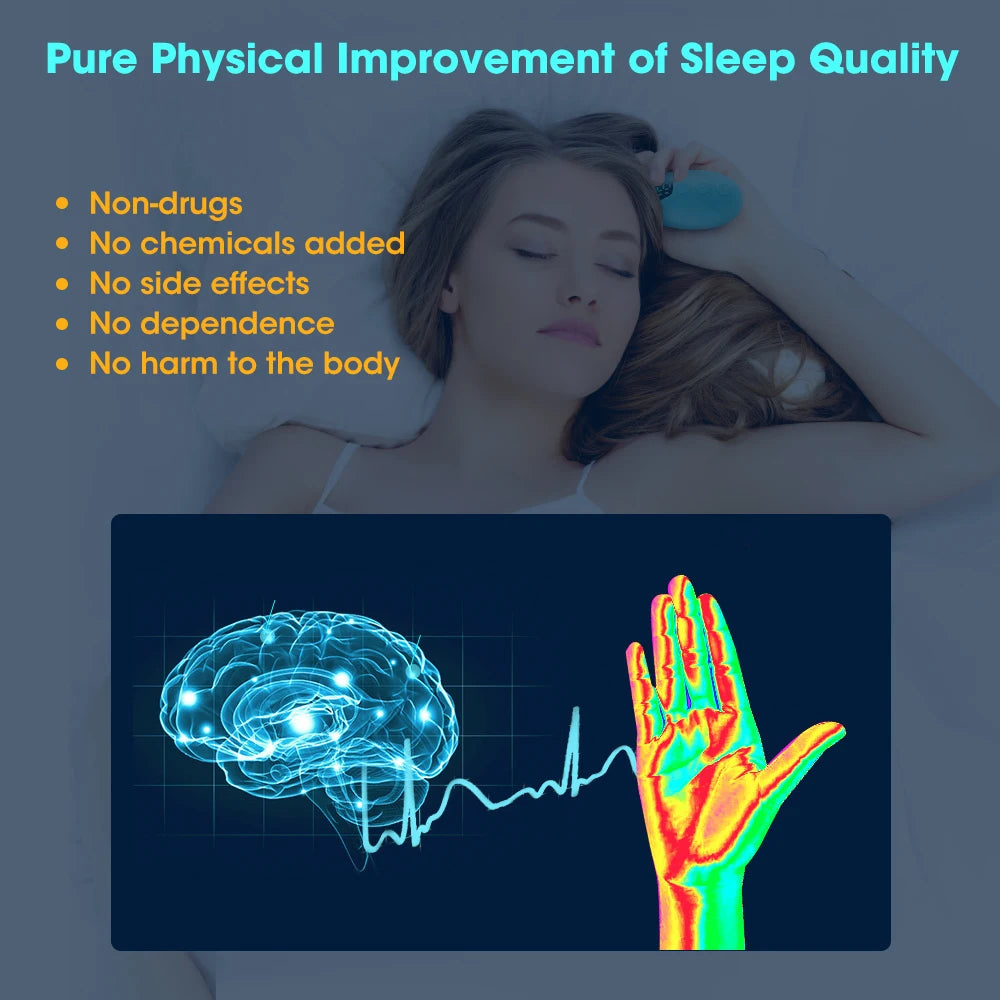 Sleep Aid Insomnia Relief Microcurrent Handheld Hypnosis CES Mental Stress Anxiety Depression Elimination Relax with Sling Brain