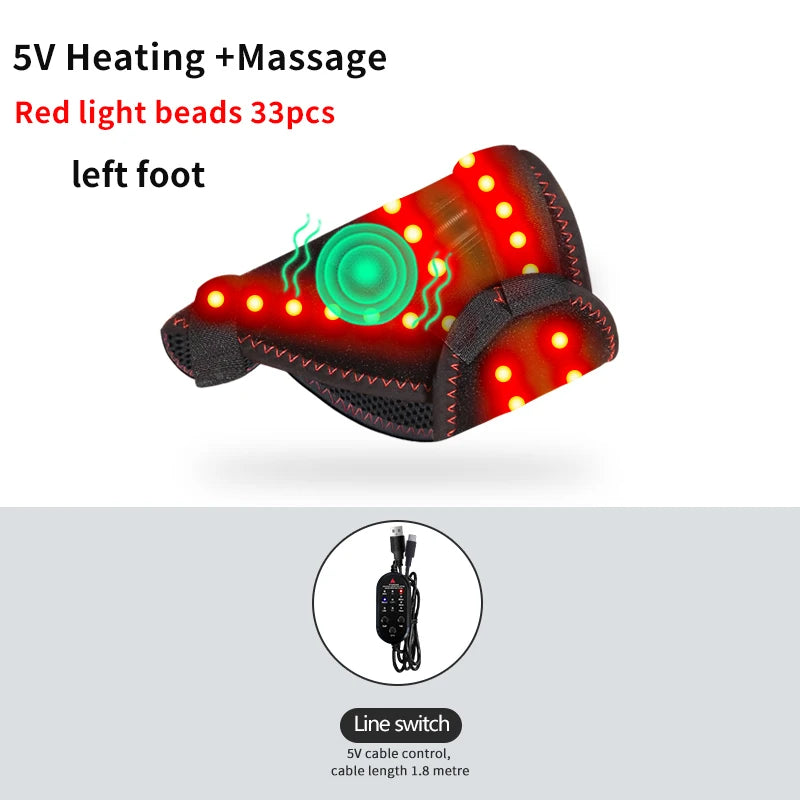 Electric Heated Foot Wrap - Dorsal Foot Massager Heated Pad - 3-Level Heat & Timer - Muscle Relax Joint Comfort Elderly Care