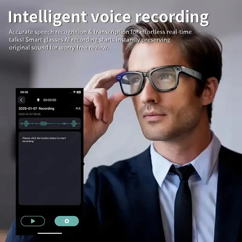 2026 smart glasses bluetooth camera Recording Videos AI Photo Recognition Answer 100+ Languages Translation Music Play Men Women
