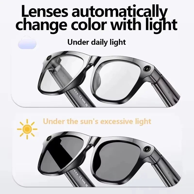 Lenovo 2026 8K HD AI Smart Glasses Bluetooth Call 1200MP Camera ChatGPT Voice Assistant Music Player Translate Smart Sunglasses