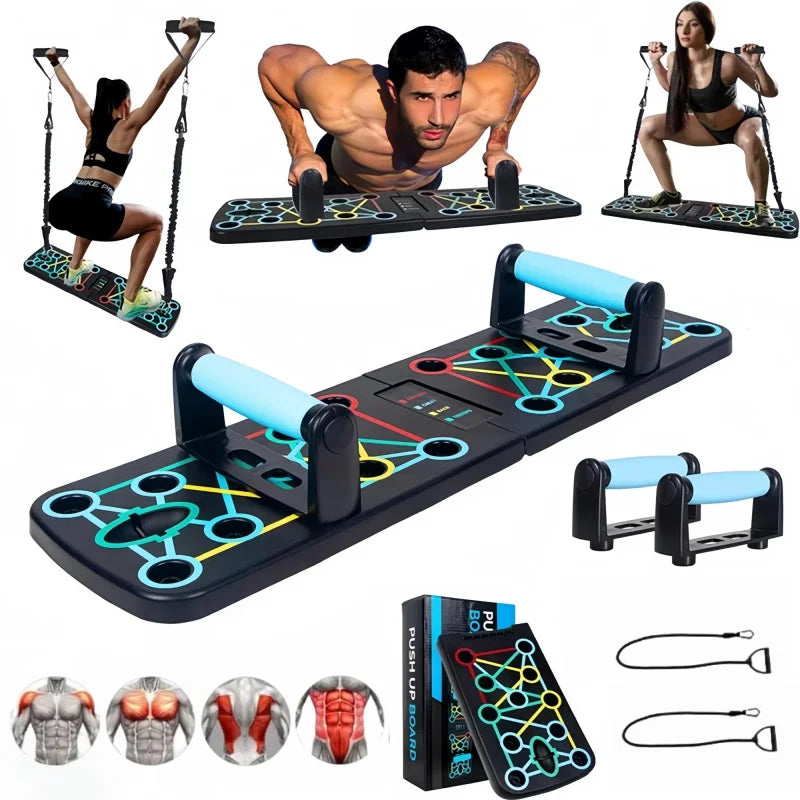 Prone board set, foldable prone board, portable multi-functional prone board, home and gym equipment, chest muscle trainer