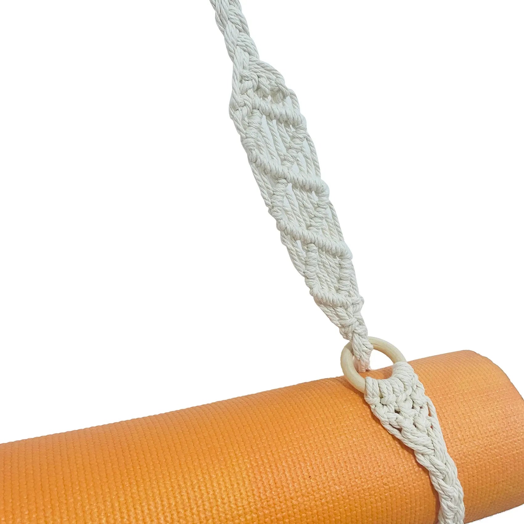 A79E-Yoga Mat Carry Strap Handmade Boho Crochet Macrame Adjustable Shoulder Strap for Yoga Mat Pilates Exercise Fitness