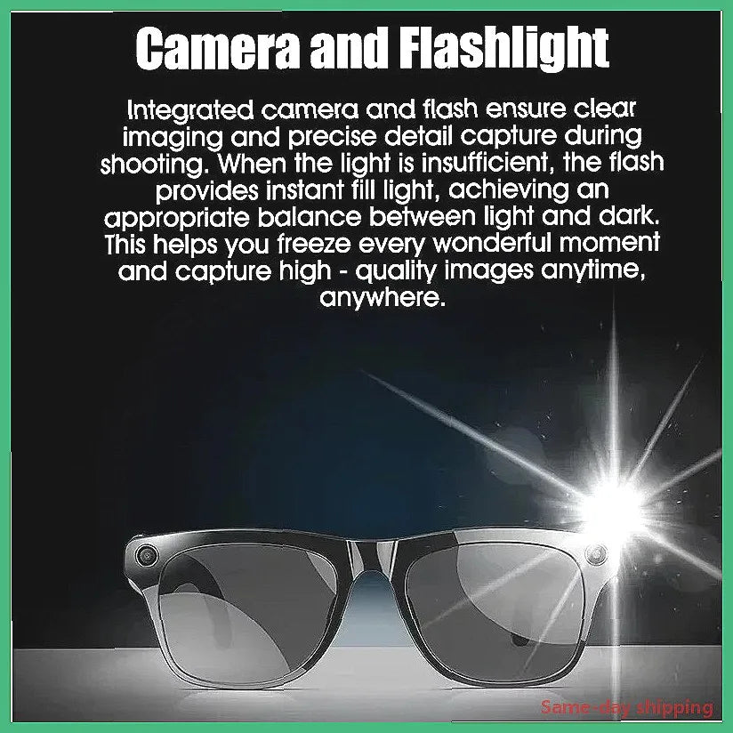 8K AI Smart Glasses with 100MP Camera, Bluetooth Call, Music Player, Touch Control Sport Sunglasses for Men and Women