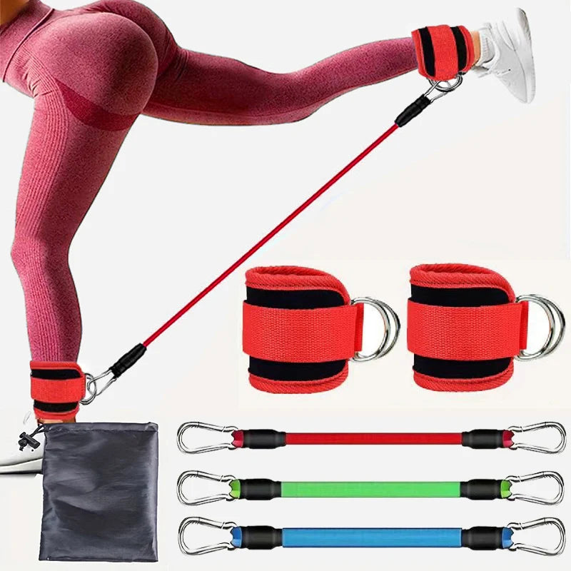 Resistance Band Set Workout Exercise Equipment Ankle Straps Fitness Yoga Elastic Fitness Bands for Home Gym Men and Women Sports