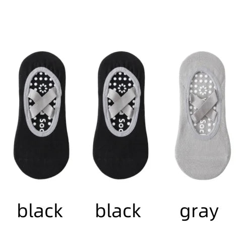 1/ 3 Pair Professional Women's Yoga Socks, Silicone Anti-slip Ballet Pilates Socks, Women's Backless Breathable Bandage Yoga Sport Socks