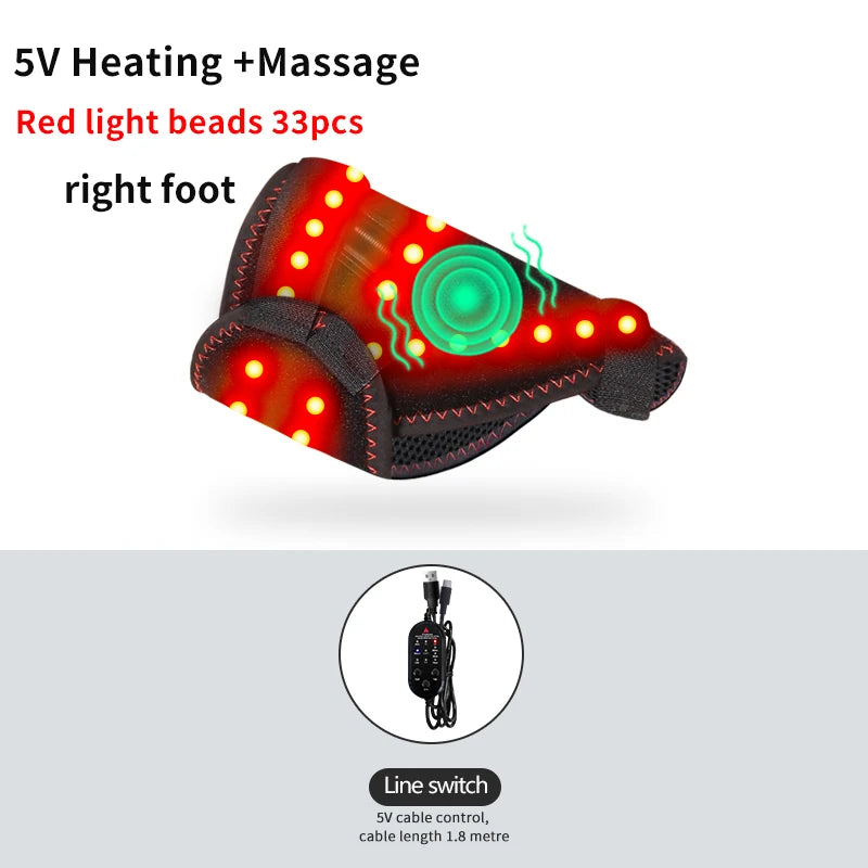 Electric Heated Foot Wrap - Dorsal Foot Massager Heated Pad - 3-Level Heat & Timer - Muscle Relax Joint Comfort Elderly Care