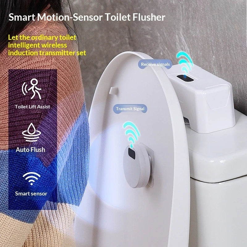 Automatic Toilet Flush Button  Smart Sensor Toilet Flusher Household Electric Push-button Toilet Infrared Sensor Fully Automatic