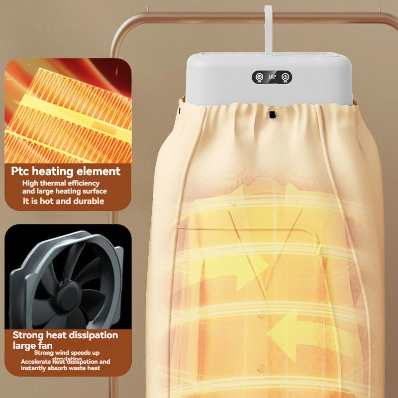 Mini Multifunctional Dryer Electric Clothes Dryer Portable Compact Foldable Laundry Dryer Machine with Dryer Bag and Time Settin