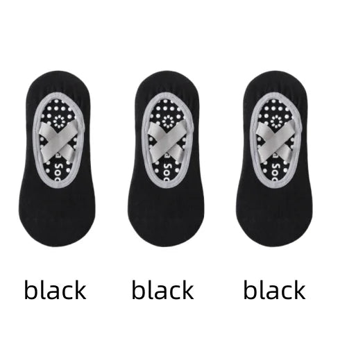 1/ 3 Pair Professional Women's Yoga Socks, Silicone Anti-slip Ballet Pilates Socks, Women's Backless Breathable Bandage Yoga Sport Socks