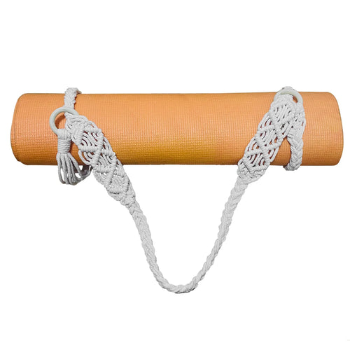 A79E-Yoga Mat Carry Strap Handmade Boho Crochet Macrame Adjustable Shoulder Strap for Yoga Mat Pilates Exercise Fitness