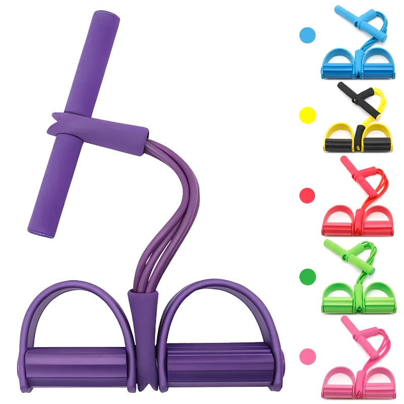 Four-Tube Pedal Tensioner Multi-functional Household Fitness Equipment Yoga Abdominal Strengthening Elastic Band Resistance Rope