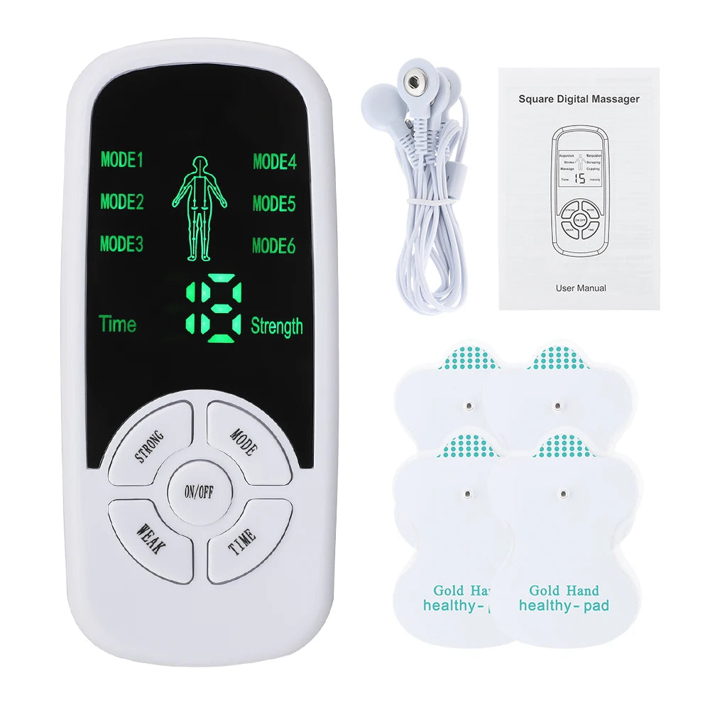 EMS Pulse Electric Muscle Stimulator Back Neck Body Massager TENS Acupuncture Meridian Physiotherapy Digital Massage Tools