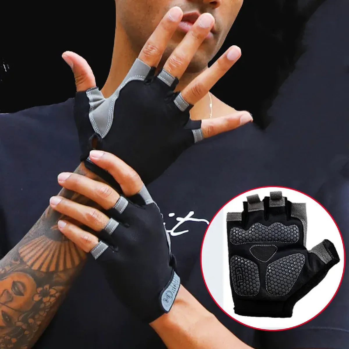 Weightlifting Gym Gloves Fitness Training Fingerless Women Men Bodybuilding Exercise Sports Gloves Cycling Anti-Slip Breathable